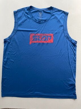 Power Slap Men’s 2XL Sleeveless Performance Shirt Blue Red MMA UFC